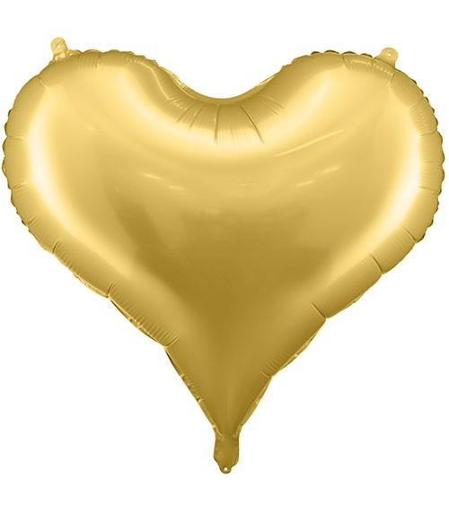 Großer Satin-Folienballon "Herz" - gold - 75 cm