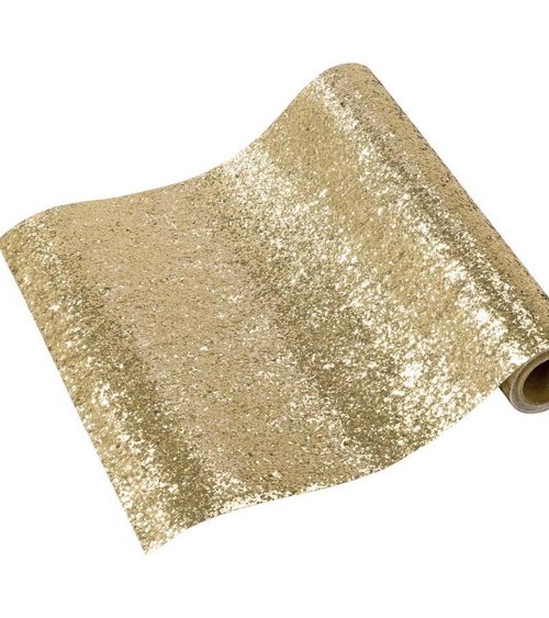 Tischläufer - glitter gold - 30 cm x 1,8 m