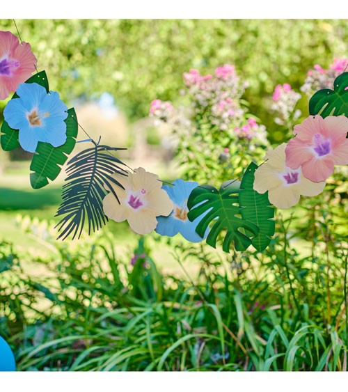 DIY Hibiskusblüten-Girlande aus Papier - 2 m