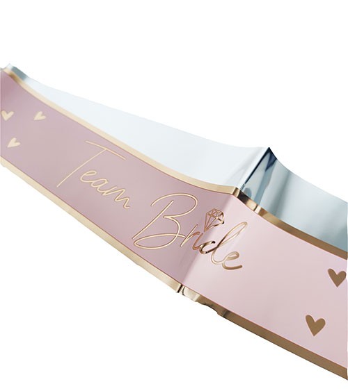 "Team Bride"-Schärpen aus Metallic-Folie - rosa & rosegold - 6 Stück