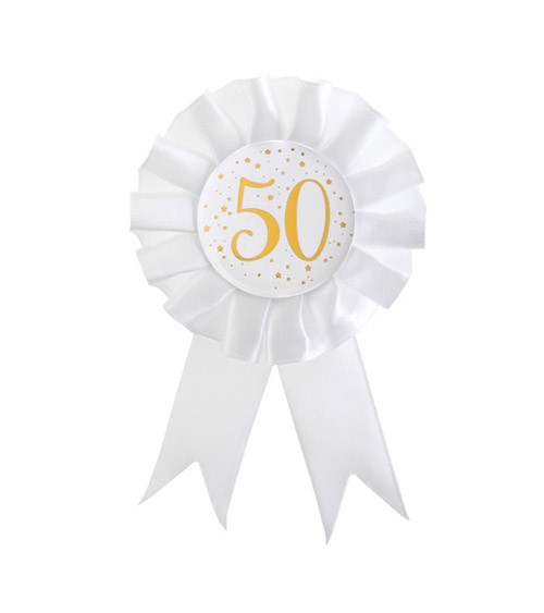 Geburtstagsorden "50" - weiß, gold