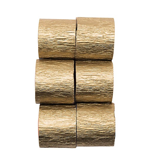 Deko-Kreppband - metallic gold - je 10 m - 6 Stück