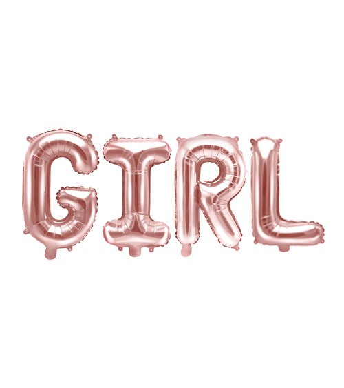 Folienballon-Set "GIRL" - rosegold - 35 cm