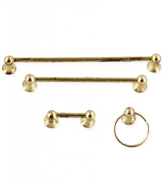Handtuchhalter - gold - 1,5 bis 5,5 cm - 4-teilig