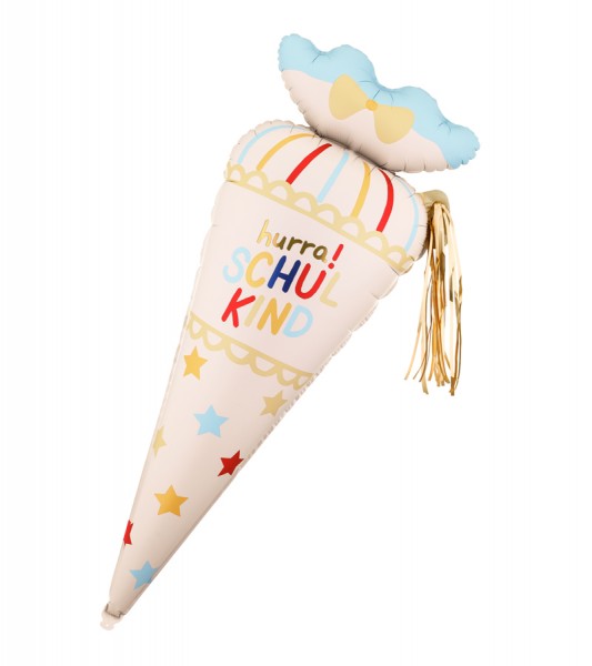 Supershape-Folienballon "Schultüte" - creme - 43 x 113 cm