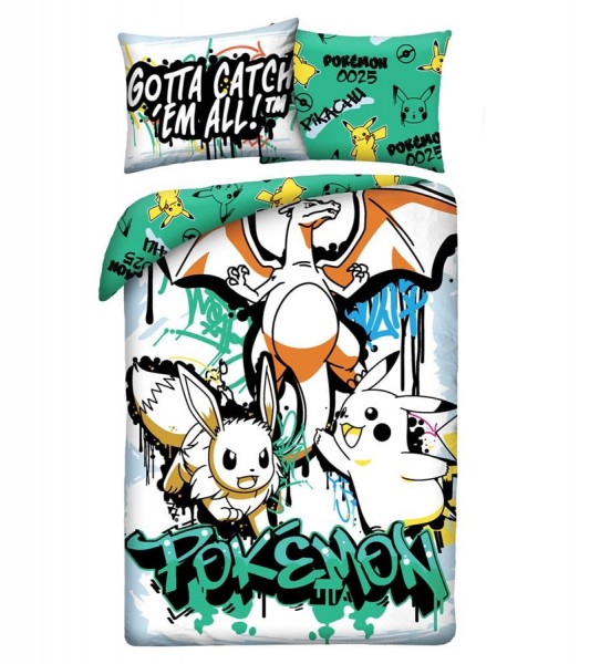 Bettwäsche "Pokémon" - Graffiti - 140 x 200 cm / 70 x 90 cm