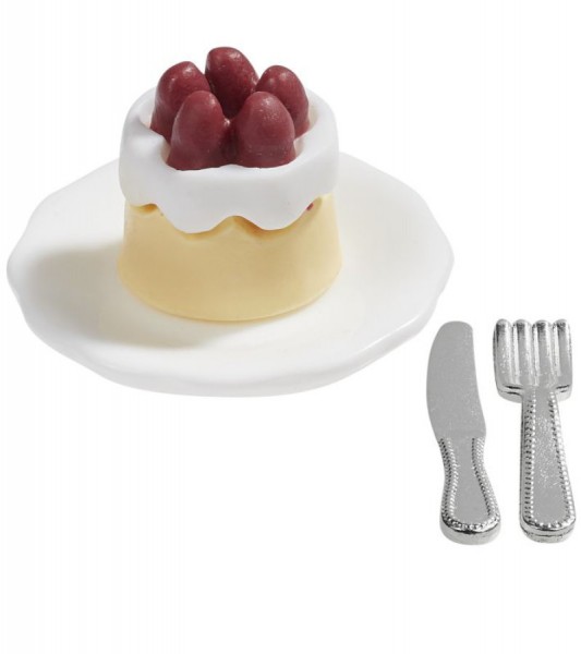 Kuchenteller mit Törtchen - 2,5 cm - 4-teilig