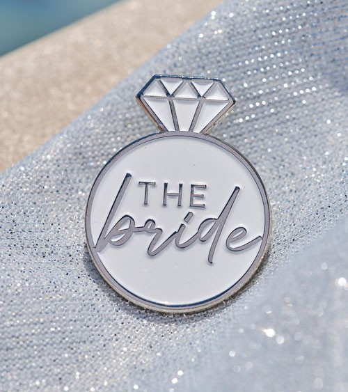Diamantring-Anstecker aus Metall "The Bride"