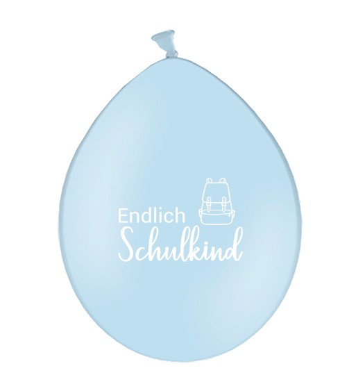 Luftballons "Endlich Schulkind" - hellblau - 10 Stück