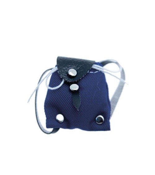 Mini Rucksack aus Stoff - blau - 3,5 x 4 cm