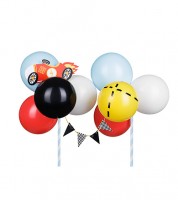DIY Kuchendekoration mit Ballons "Rennauto"