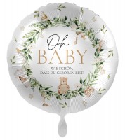 Folienballon "Oh Baby" - Bärchen - 43 cm