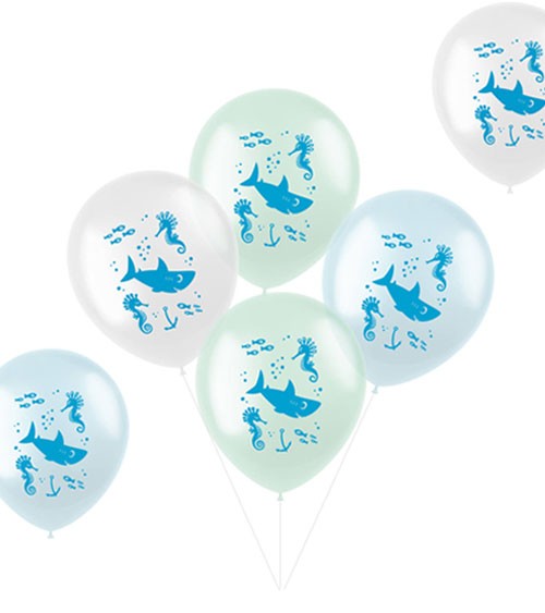 Luftballon-Set "Unterwasser" - Farbmix transparent - 6-teilig