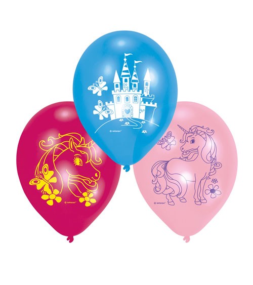 Luftballon-Set "Einhorn-Zauber" - rosa/pink/blau - 6 Stück