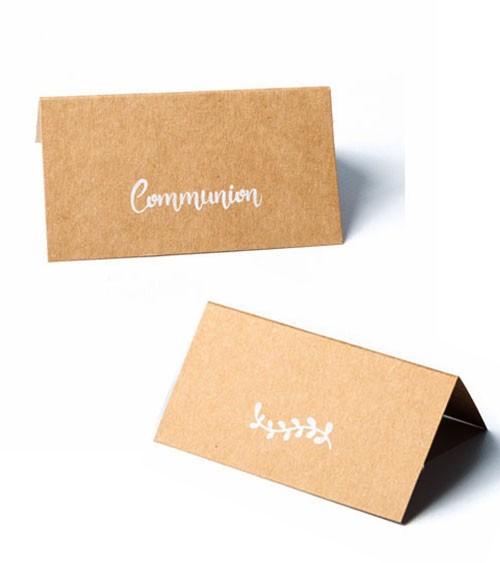 Platzkarten "Communion" - Kraftpapier - 20 Stück