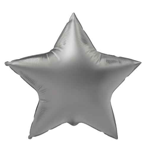 Stern-Folienballon - satin silber - 45 cm