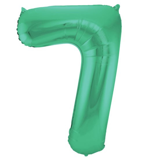 Zahl-Folienballon "7" - matt grün - 86 cm