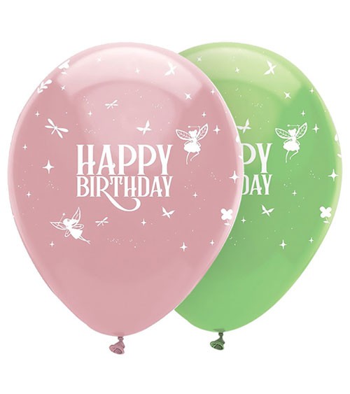 Luftballon-Set "Fairy Forest" - Happy Birthday - 6-teilig