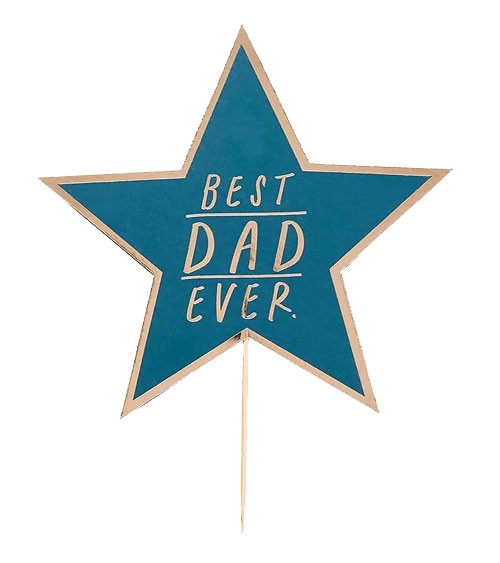 Cake Topper "Best Dad Ever" - navy & gold