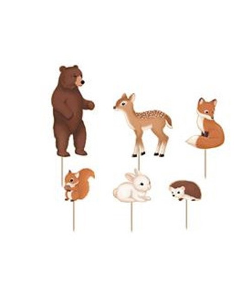 Cake Topper Set "Waldtiere" - 6-teilig