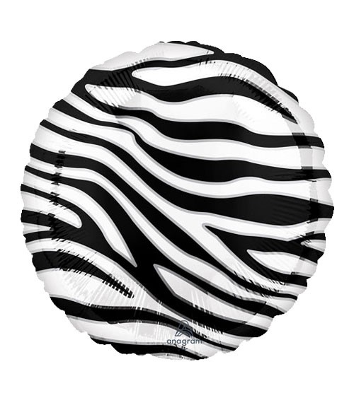 Runder Folienballon "Zebra-Print" - 43 cm