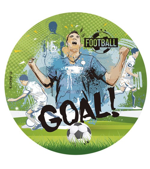 Essbarer Tortenaufleger "Fußball - Goal!" - 15,5 cm