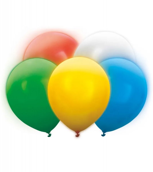 Leucht-Ballons mit bunten LED - bunt - 5 Stück