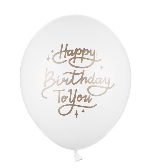 Luftballons "Happy Birthday to you" - weiß - 50 Stück