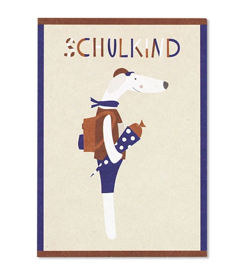 Postkarte "Schulkind" - Hund