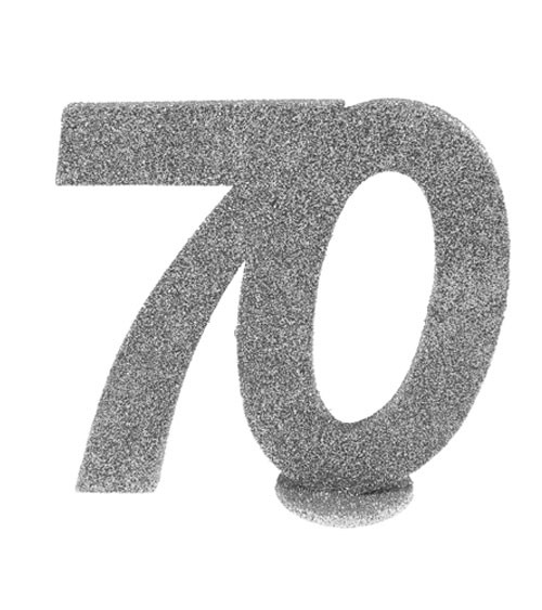 Tischaufsteller "70" - silber - 11 x 10 cm