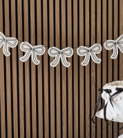 Schleifen-Girlande - creme & schwarz - 2 m