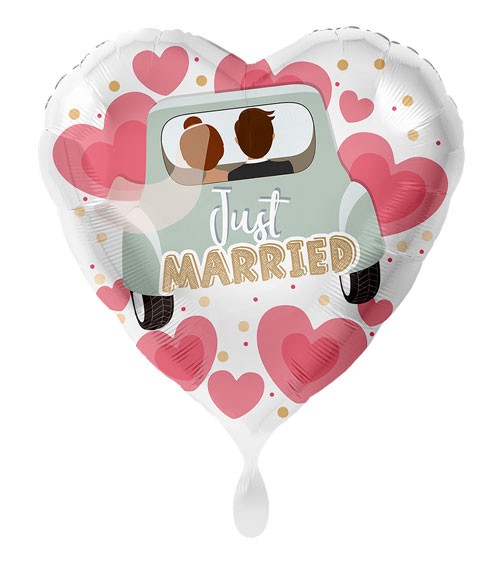 Herz-Folienballon "Just Married - Auto"