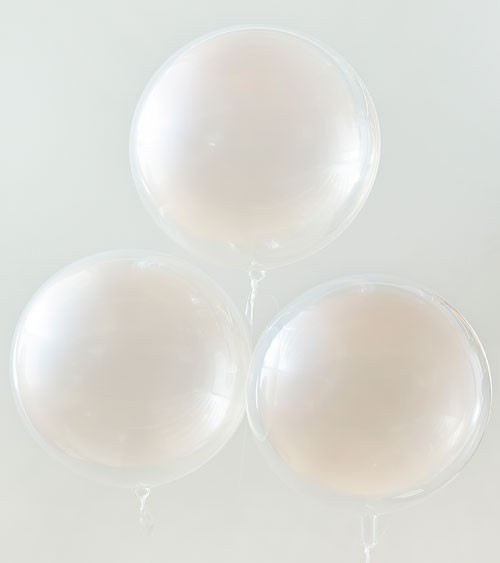 Transparente Kugelballons - peach ombre - 56 cm - 3 Stück
