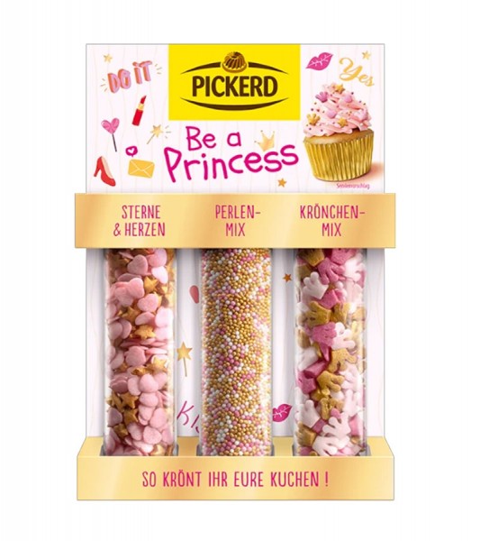 Pickerd Zucker-Streudekor "Be a Princess" - 3er Set - 77 g