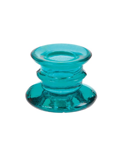 Stabkerzenhalter aus Glas - türkis - 4 cm