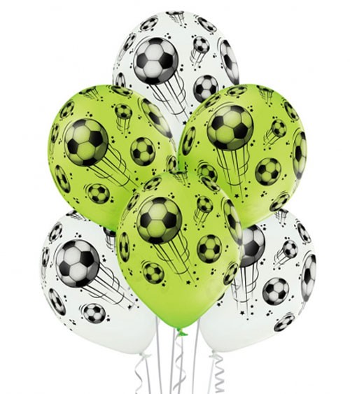 Luftballon-Set "Fußball" - grün, weiß - 6-teilig