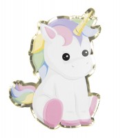 Shape-Pappteller mit Goldrand "Kleines Einhorn" - 8 Stück