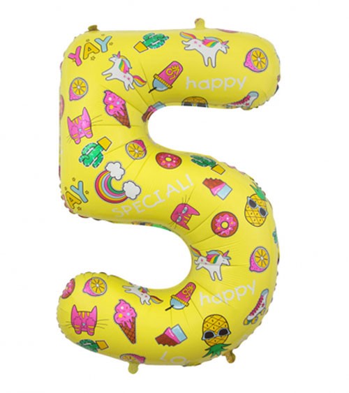 Folienballon Zahl "5" - Party Icons - 78 cm