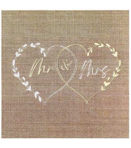 Servietten "Mr & Mrs" in Jute-Optik - 20 Stück