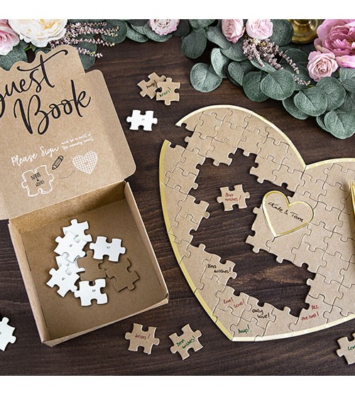 Gästebuch "Herz-Puzzle" - 45 x 35 cm