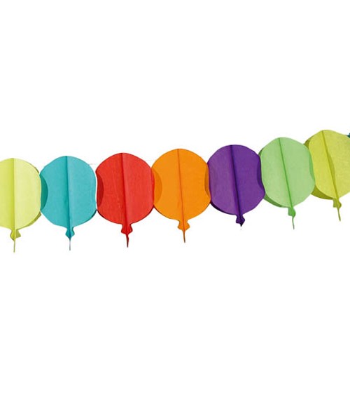 Papiergirlande "Luftballons" - bunt - 6 m