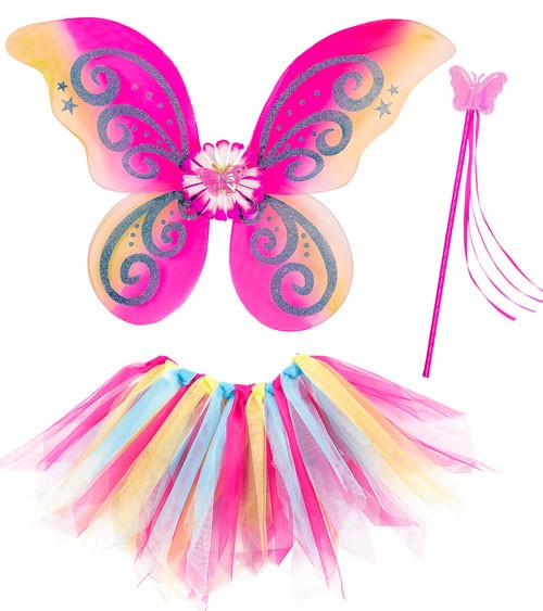 Kinderkostüm-Set "Magic Fairy" - rainbow - 3-teilig