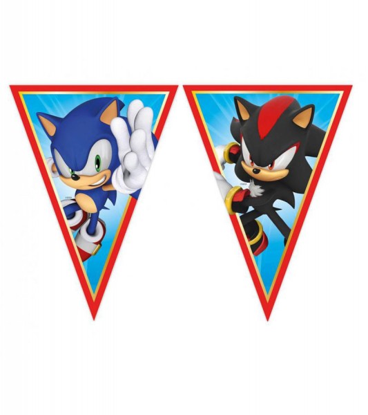 Wimpelgirlande aus Papier "Sonic - The Hedgehog" - 2,3 m