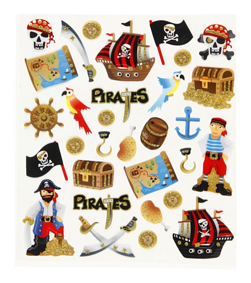 Sticker "Piraten" - mit Glitter - 1 Bogen