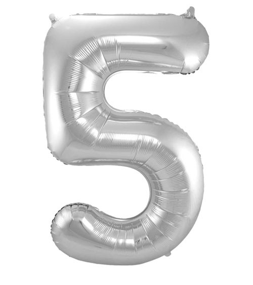 SuperShape Folienballon "5" - silber
