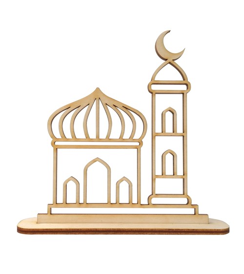 Tischdeko "Moschee" aus Holz - 14 x 15 cm