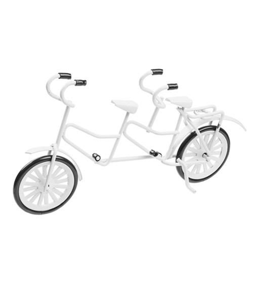 Kleines Tandem Fahrrad - weiß - 12 x 7 cm