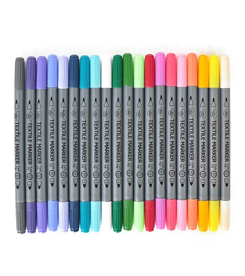 Stoffmalstifte - Zusatzfarben - 20 Stück
