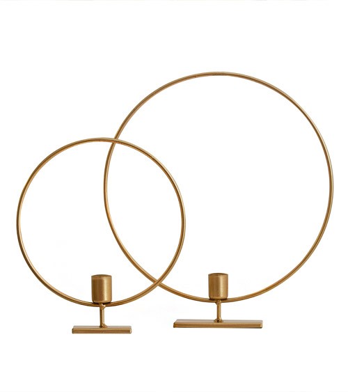Kerzenhalter-Ringe aus Metall - gold - 2-teilig