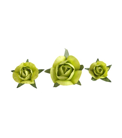 Streudeko "Rosen" - grün - 20-teilig